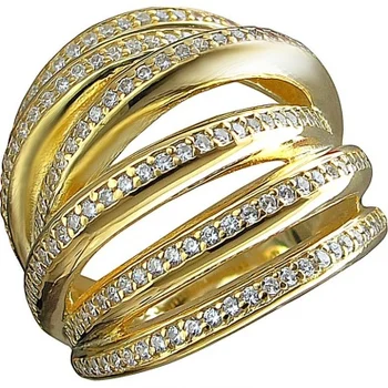

Esthete ring with cubic zirconia with gold plated