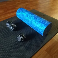 Rodillo de espuma para Yoga, juego de pelota de cacahuete, bloque de Pilates, Bola de rodillo de masaje de cacahuete para terapia, ejercicio de relajación, aliviar el estrés
