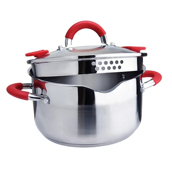 

Top Quality 20CM Stainless Steel Hot Pot Shabu Induction Cooker Compatible Pot Home Kitchen Cookware Soup Cooking Pot