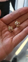Pendientes de Clip de estrella de lujo para mujer, aretes de diamantes de imitación coloridos, de cristal dorado, sin agujero, para boda y niños