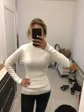 Cashmere Sweater Turtleneck Long-Sleeve Winter Pullovers Knitted Basic WOTWOY Autumn