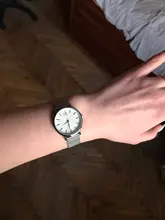 SK-Reloj de pulsera superfino para mujer, de malla plateada, de acero inoxidable, informal, de lujo, 2020