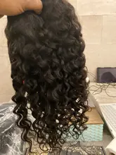 Pelucas de cabello humano con cierre Frontal para mujer, postizo de encaje de 5x5 con ondas profundas brasileñas de 30 pulgadas, color Natural con agua rizada
