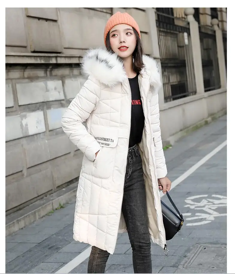 Модель года; женская куртка; парка; Длинные рукава; manteaux poche lettre rembre hiver manteau femmes chaud epaissir Jaq