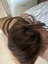 Horquilla de pelo sintético para mujer, moño de rosquilla recto de 80g, Ombre elástico Updo moño esponjoso desordenado