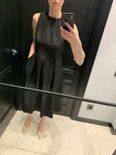 Sexy Dress A-Line Vestidos Back-Cross Midi Hepburn-Style Black Elegant Fashion Women Summer
