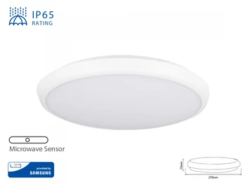 

V-TAC LP0821C Led ceiling lamp with motion sensor microwave 3000K 12W IP65 also external diameter 270mm SKU-937