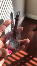 Reloj de pulsera pequeño Retro para mujer, cronógrafo marrón, de cuero, marca de moda, 2020, 1 ud.