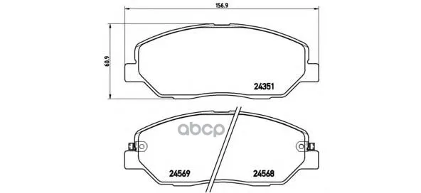 Колодки Тормозные Hyundai Santa Fe(Cm)/(Sm) 05-/Kia Sorento(Xm) 09- Передние Brembo P30036 Brembo арт. P30036