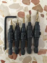 Drill-Bit-Set Countersink-Drill Pilot-Holes Woodworking A-Wrench Screw-Sizes with 5pcs