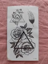 Temporary-Tattoo-Stickers Flash Geometric Rose Deer Tatoo Body-Art Female Moon Black