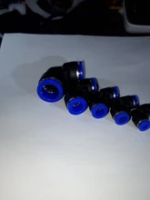Conector neumático PV, manguera de aire/agua y conector de empuje de tubo de plástico de 4-16mm, conector rápido de manguera, adaptador de ángulo, enchufe 1 Uds