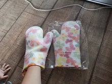 2 uds resistente al calor guantes de silicona para cocina horno guantes grueso guante de cocina de silicona microondas horno de la cocina guantes con estampado