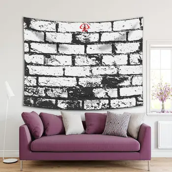 

Tapestry Brick Wall Street Blocks Grungy Industrial Design Retro Home Decor Artwork Black and White
