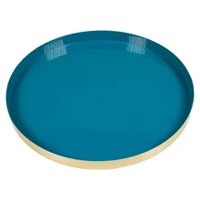 Декоративный латунный поднос синий(40X40x4 см) BigBuy Home