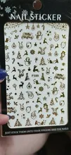 Decals Transfer-Stickers Nail-Art-Accessories Leaf 1-Sheet Flower-Design Gold Decoration