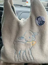 Cute Bag Tote Shopper-Bags Lamb-Fabric GOPLUS Sheep Cartoon Handbag Large-Capacity Girls