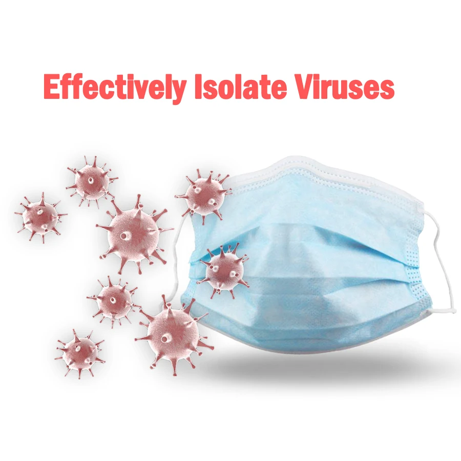 

In Stock 100 PCS Fast Delivery 3 Layer Disposable Protective Mask to Dustproof Masks Prevention of pneumonia