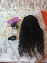 Coleta de pelo rizado Afro, cabello humano Remy brasileño con cordón, coleta Ombre, extensiones de cabello