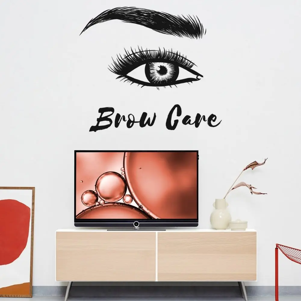 

Brow Care Eye Silhouette Wall Sticker Eye Fashion Vinyl Art For Home And Beauty Salon Mural Decoration A001622