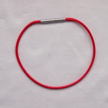 BASEHOME-pulsera de cuerda de cera negra y roja, brazalete de acero inoxidable con cierre de cordón de cuero para regalo, 1,5/2/3mm