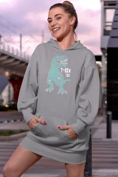 

Angemiel Wear Neon Trex Gray Dress Sweatshirt Tunik