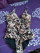 Bañador de una pieza para mujer, traje de baño de leopardo, Monokini de realce, Sexy, con cuello en V, de una pieza, 2021