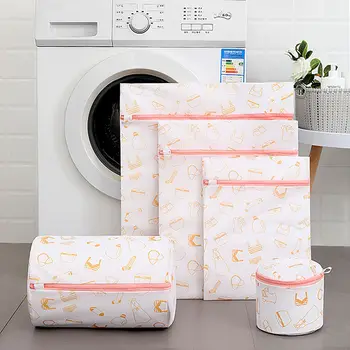 

1 Pcs Laundry Bags For Washing Machines Mesh Bra Underwear Printing Bag For Clothes Aid Laundry Saver Bra Washing Lingerie