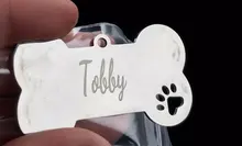 Collar personalizado para perro, etiqueta de identificación, grabado, Nombre de mascota para gato, cachorro, colgante, llavero, hueso, accesorios para mascotas