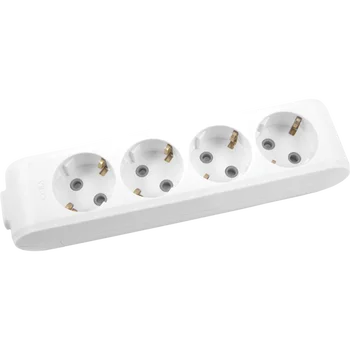 

PnpnElectrıc Viko White 4-Way Grounded Terminals With Child Protection Group Socket 1P + N + GND Plastic portable Use Easy Montage