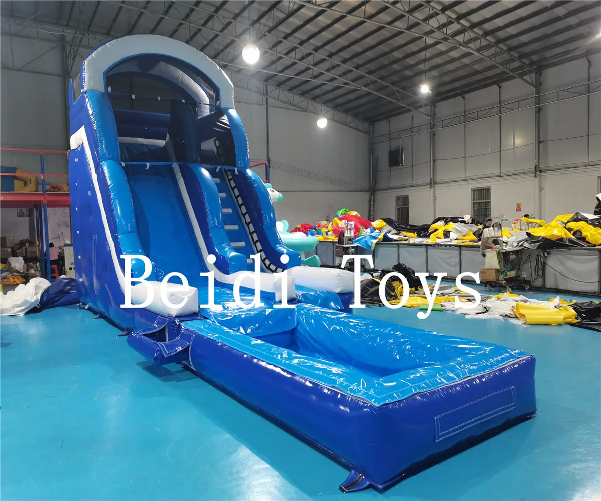 Factory direct home back garden inflatable castle pool slide combination park