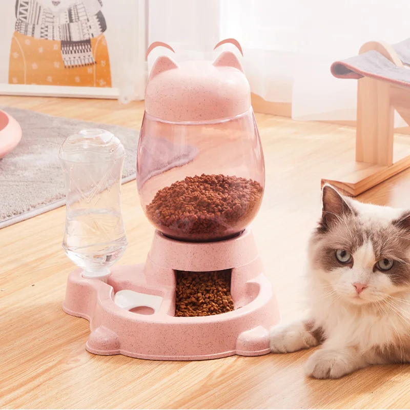 Perro Alimentador automático perro Waterer gato casero plato de comida y de agua perro gatito comida de alimentación de accesorios