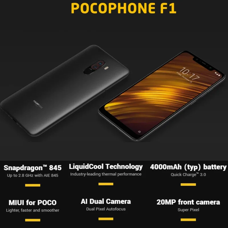 Глобальная версия Pocophone F1 128 ГБ rom 6 ram (абсолютно новая/запечатанная) Мобильный