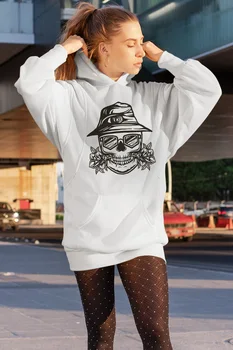 

Angemiel Wear Romantic Skeleton Man White Dress Sweatshirt Tunik