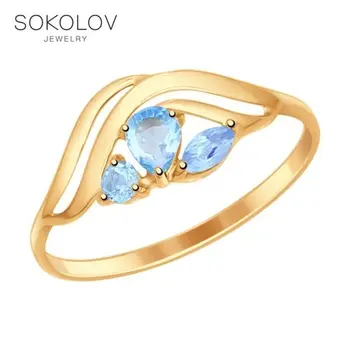 

SOKOLOV ring gold with diamonds, fashion jewelry, 585, women's male