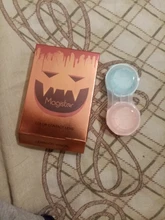 Lentes de contacto para Cosplay, lentillas de Color rojo y blanco para ojos de Halloween, 1 par