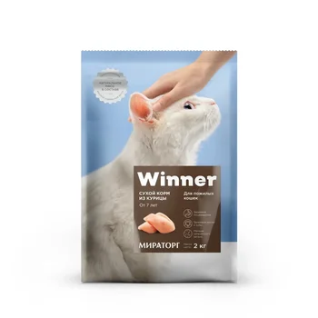 

Winner полнорационный dry food for older cats, chicken, 2 kg.