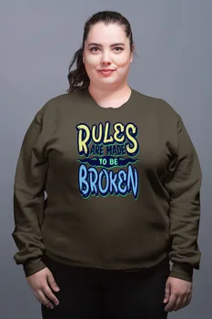 

Angemiel Wear Rules Are Made To Be Broken Green Women Sweatshirts