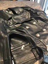 Designer Jacket Motorcycle Faux-Leather Womens Lion-Buttons High-Quality Newest