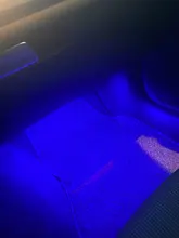 Lámpara de ambiente para Interior de coche, luces decorativas automotrices con Control remoto/por voz, 24/36/48 LED, luz de pie