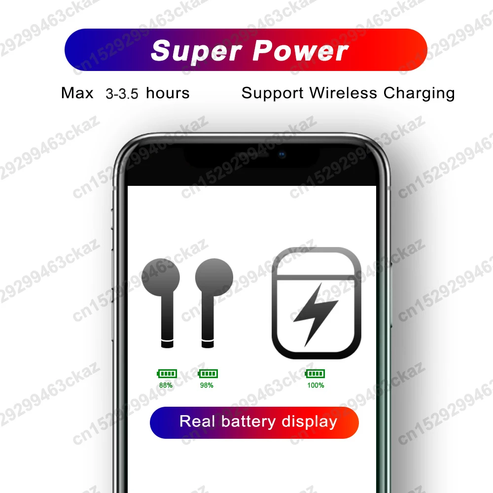 Kopen TWS Blackpods Matte Veranderen Naam Bluetooth Hoofdtelefoon Draadloze Koptelefoon In ear Detectie PK i7s i9s i10 i12 i200 i9000 i100000 tws