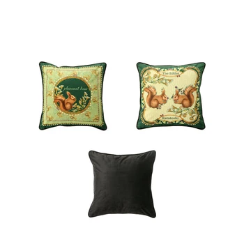 

Throw Pillow Decor Square 20 x 20 Inch Inspirational Cute Pair Squirrels Christmas Decorative Cushion Cover Printed Pillowcase