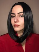 AIYEE-peluca brasileña de cabello sintético para mujeres negras, pelo corto y recto, de parte media, cabeza completa, resistente al calor