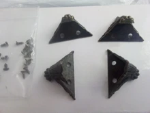 NAIERDI-caja de madera antigua para pies, Protector de esquina de pierna, triángulo rota tallada, soporte decorativo para muebles, 40x30mm, 4 Uds.