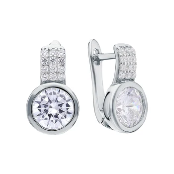 

Silver earrings with cubic zirconia sunlight sample 925