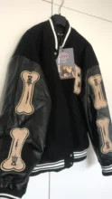 Jackets Mens Coats Color-Block Baseball Harajuku-Streetwear Bone-Patchwork Unisex Hip-Hop