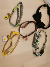 Frutas de verano patrón gato collares con campanas ajustable gatito arco corbata Chihuahua Bowknot Collar para mascotas accesorios