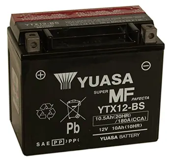 

YUASA YTX12-BS 61314-High quality battery Combipack (with electrolyte), 12V 10Ah, terminal blocks battery, motorcycle battery 12v, motorcycle battery