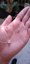 Necklace Rhinestone Choker Collier Invisible-Chain Fishing-Line Transparent Silver-Color