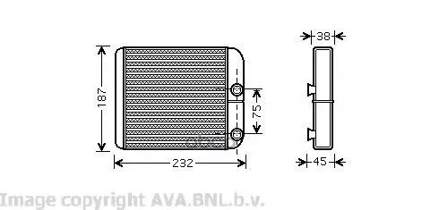 Радиатор Отопителя Mitsubishi Carisma 1.3-1.8/1.9d 95-03 Ava Vo6129 Ava арт. VO6129